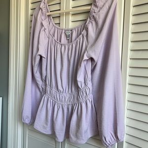 Nine West Square-Neck, Long Sleeved Peplum Blouse